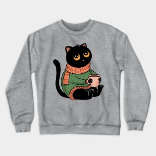 Cozy Black Cat Crewneck Sweatshirt